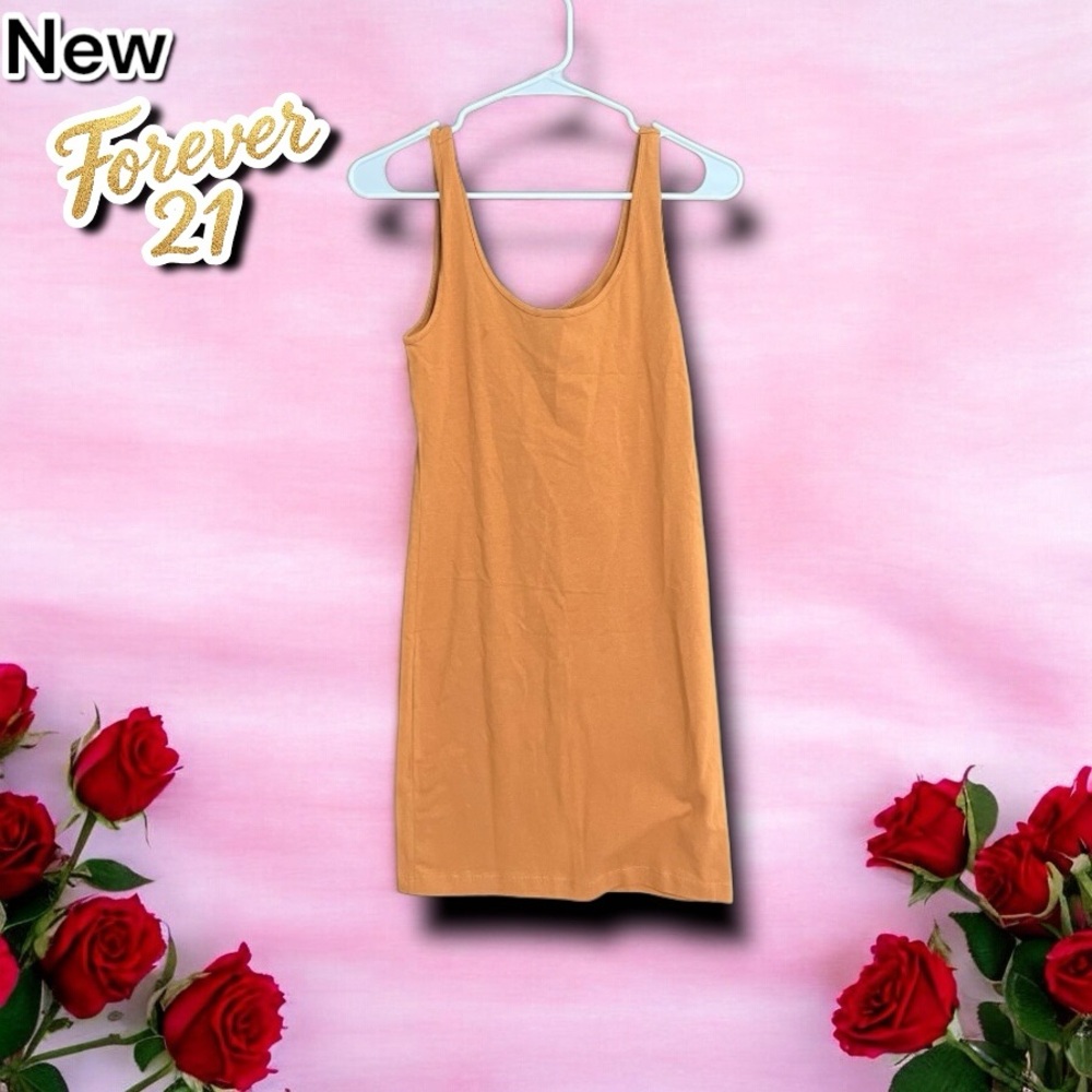 New Forever 21 Tan/Orange Mini dress Bodycon tank top Dress